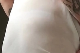 Tiny dick sissy cd wearing sexy white lingerie