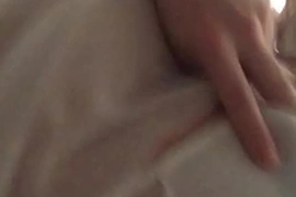 Playing with my tiny clit in white lingerie