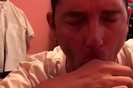 Me sucking a fat Latin cock and tasting his load