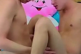 Brown haired twink takes his horny boyfriends trimmed dick