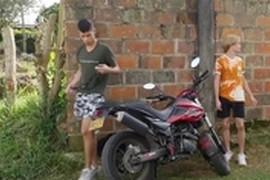 Outdoor latino twink bareback fucking