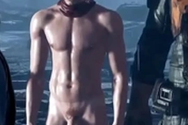 Hot naked 3d male character in game