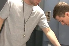 Naughty jocks fucking in locker room