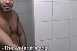 Two Hot Amateur Young Latino Jocks Paid Cash By Stranger To Fuck In Gym Shower