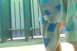 Public Twink Jerk and Cum at Beach