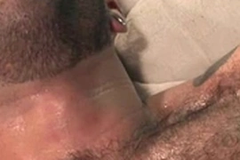 Hairy muscular men having sex