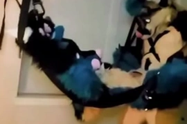 Furry tied up and fucked