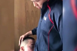 Inked Yoshi Kawasaki, a soccer teammate, visits his buddy for a steamy session. After a hot rimming warm-up, Yoshi's throbbing member is eagerly serviced before a bareback plowing and explosive finale.
