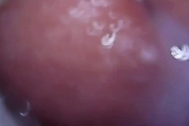 Closeup inside view of fucking and cuming in fleshlight