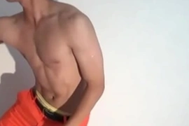 A sporty guy flaunts his chiseled physique and adorable short hair. Watch him in a steamy gay rendezvous, showcasing his skills in masturbation, oral, and anal. Japanese gay amateur's wild ride!
