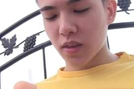 Cute Asian solo boy flaunts his impressive package, inviting you to join him in a steamy session of self-pleasure. Watch him explore his boundaries with toys, hands, and fantasies.