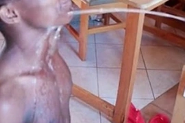 Black African gays unleash raw passion in a steamy bareback romp, culminating in a thrilling piss scene. Twinks explore their desires, embracing uninhibited pleasure and erotic exploration.