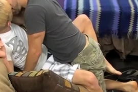 Anal drilling and raw blowjobs with blond twink and a jock