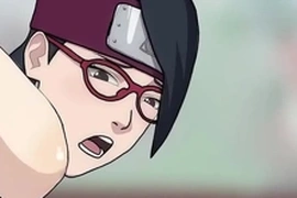 Adult sarada has sex with naruto, she rides the hokage's dick