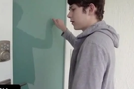 Innocent boy caught his kinky stepuncle getting fucked and wants to experience the same pleasure