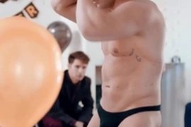 Straight groom-to-be gets a little surprise by his groomsmen! michael boston is fucked by male stripper lucca mazzi during his bachelor party!