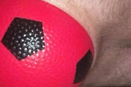 Huge 12 cm wide inflatable ball slowly leaving my ass up close.