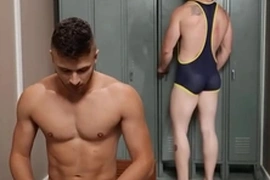 Things heat up with wrestlers (kyle connors, devy) and they end up fucking in the locker room - men